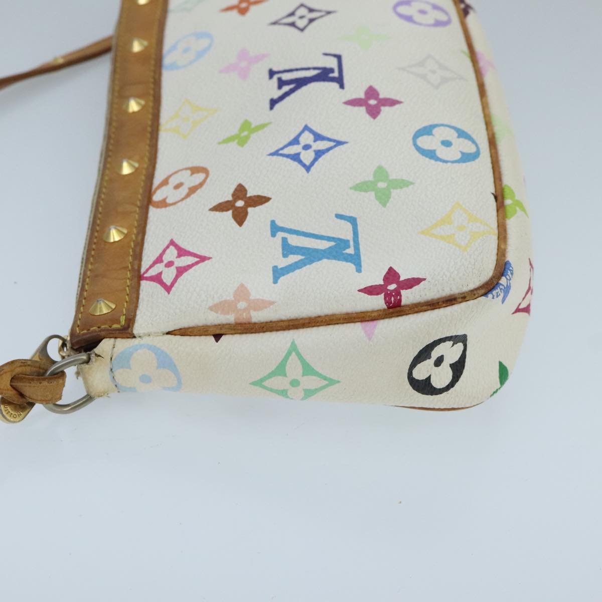LOUIS VUITTON Monogram Multicolor Pochette Pouch White M92649 LV ep6389
