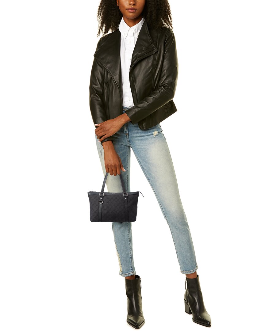 Gucci Black GG Canvas Tote