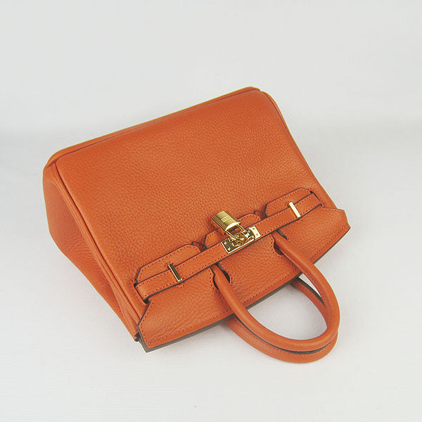 Luxury Hermes Birkin 25cm Handbag 6068 orange golden