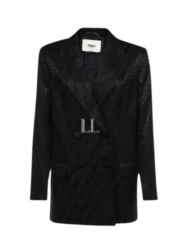 Luxury Fendi Logo Double Button Blazer Jacket Black