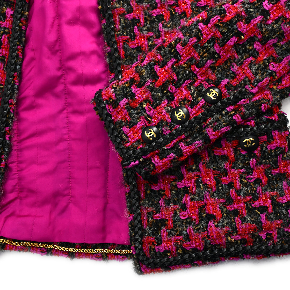 Chanel 1994 open-front jacket skirt suit #38