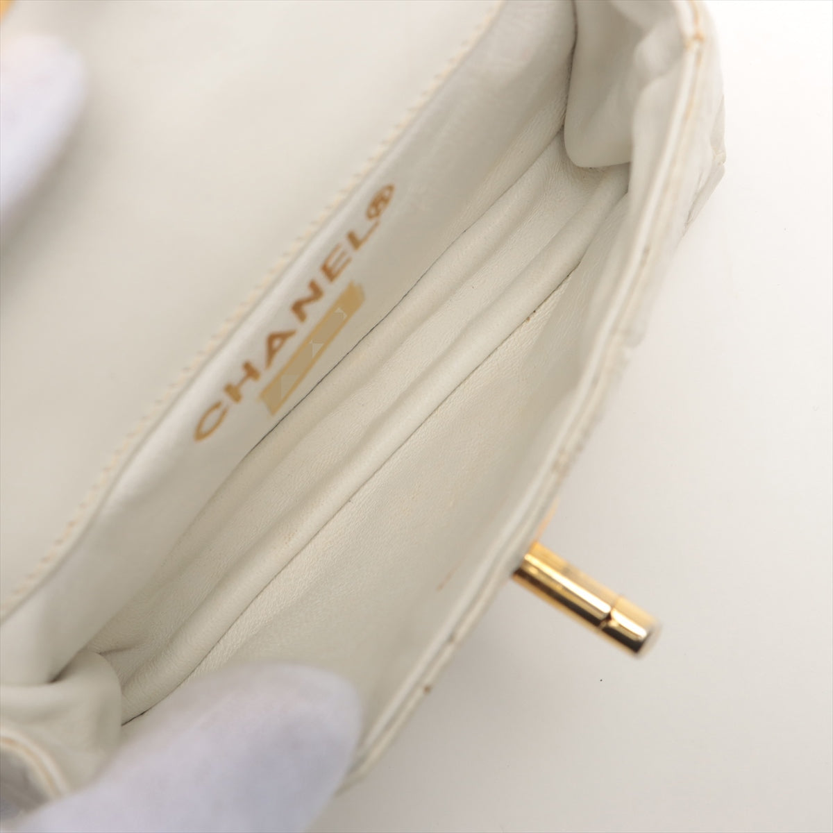 CHANEL COCOMARK CROCO WESTPORCH WHITE GOLD GOLD WOakSHOP NO