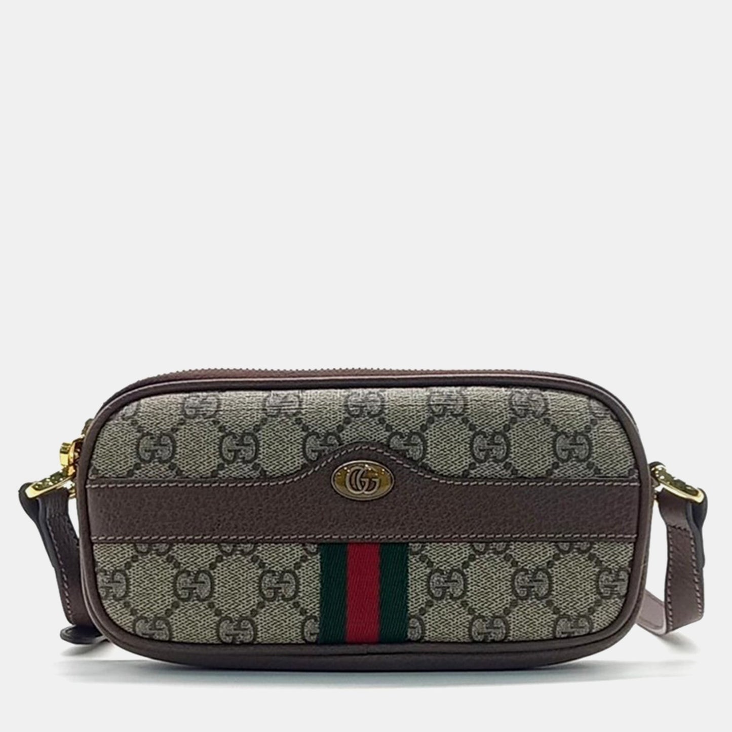 Luxury Gucci Trending 2025 Beige/Brown Canvas Ophidia Mini Crossbody Bag