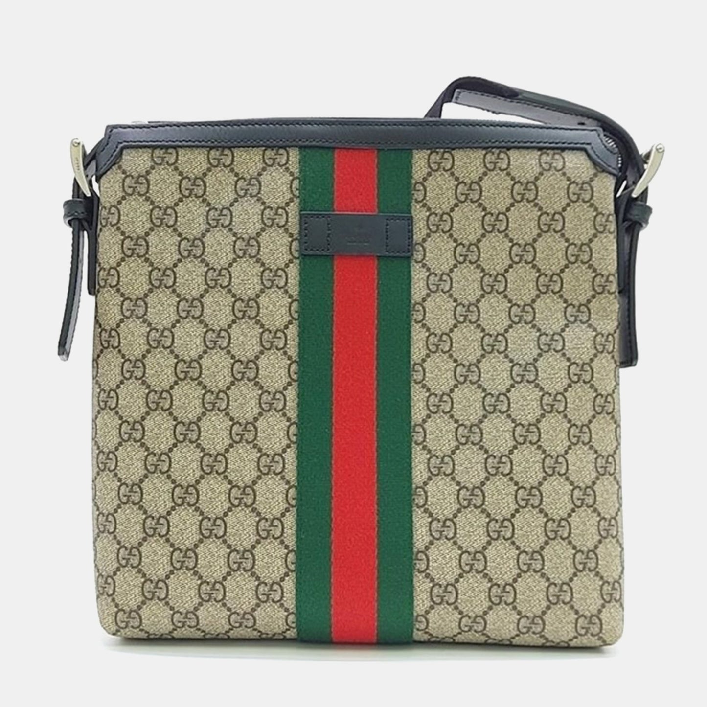 Luxury Gucci Trending 2025 Beige Canvas GG Supreme Web Messenger Bag