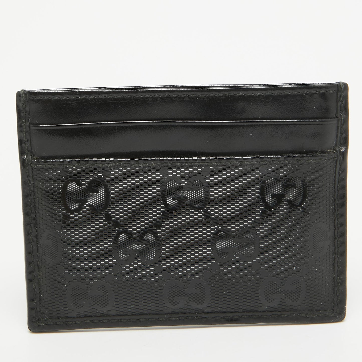 Luxury Gucci Trending 2025 Black GG Imprime Canvas and Leather Card Holder