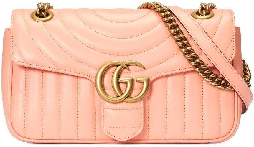Luxury Gucci Trending 2025 Women's Marmont Small Shoulder Bag in Peach.chic | 443497AABZE
