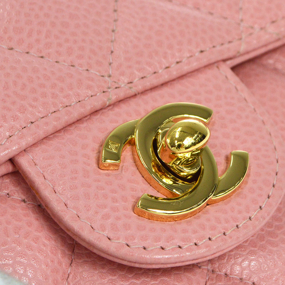 Luxury Chanel Pink Caviar Mini Square Flap Bag 17