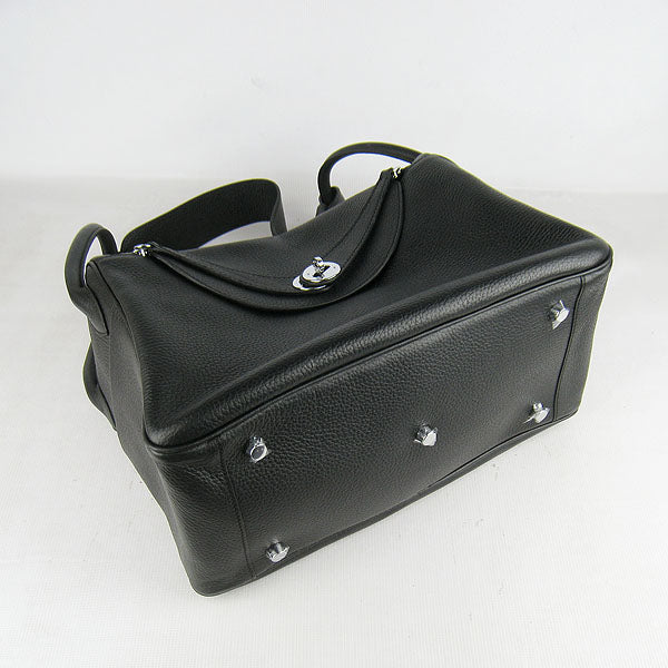 Luxury Hermes Lindy 34cm handbag 6208 black Silver