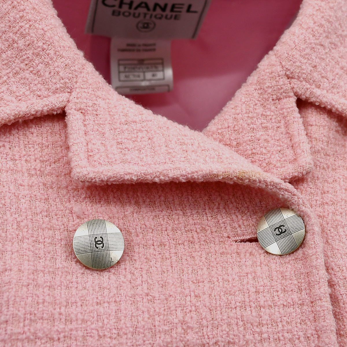 Chanel Double Breasted Jacket Pink 98P #40