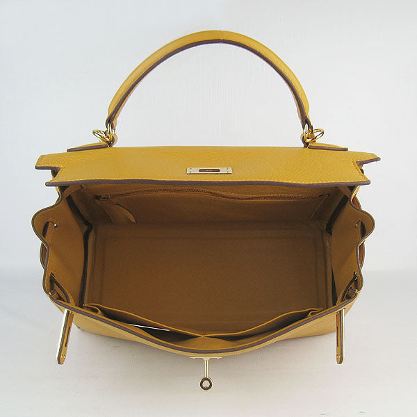Luxury Hermes Kelly 32cm Togo Leather Handbag 6108 Yellow Golde