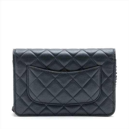 Chanel Matrasse Chain Wallet Gr Black G ay