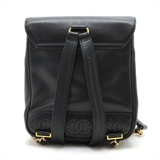 Chanel Triple Coco Cabia S Chain Rucks Black G 4th
