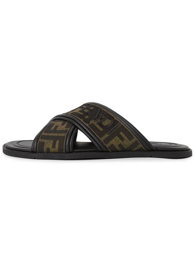 Luxury Fendi FF Logo Slipper Brown