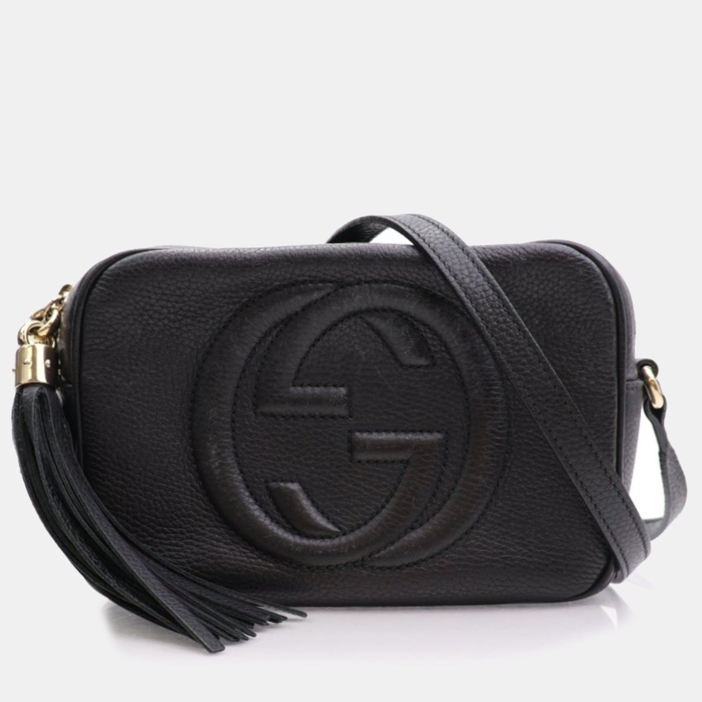 Luxury Gucci Trending 2025 Black Leather Soho Disco Shoulder Bag