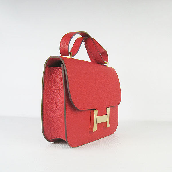 Luxury Hermes Constance Cowskin Leather Bag H017 red golden