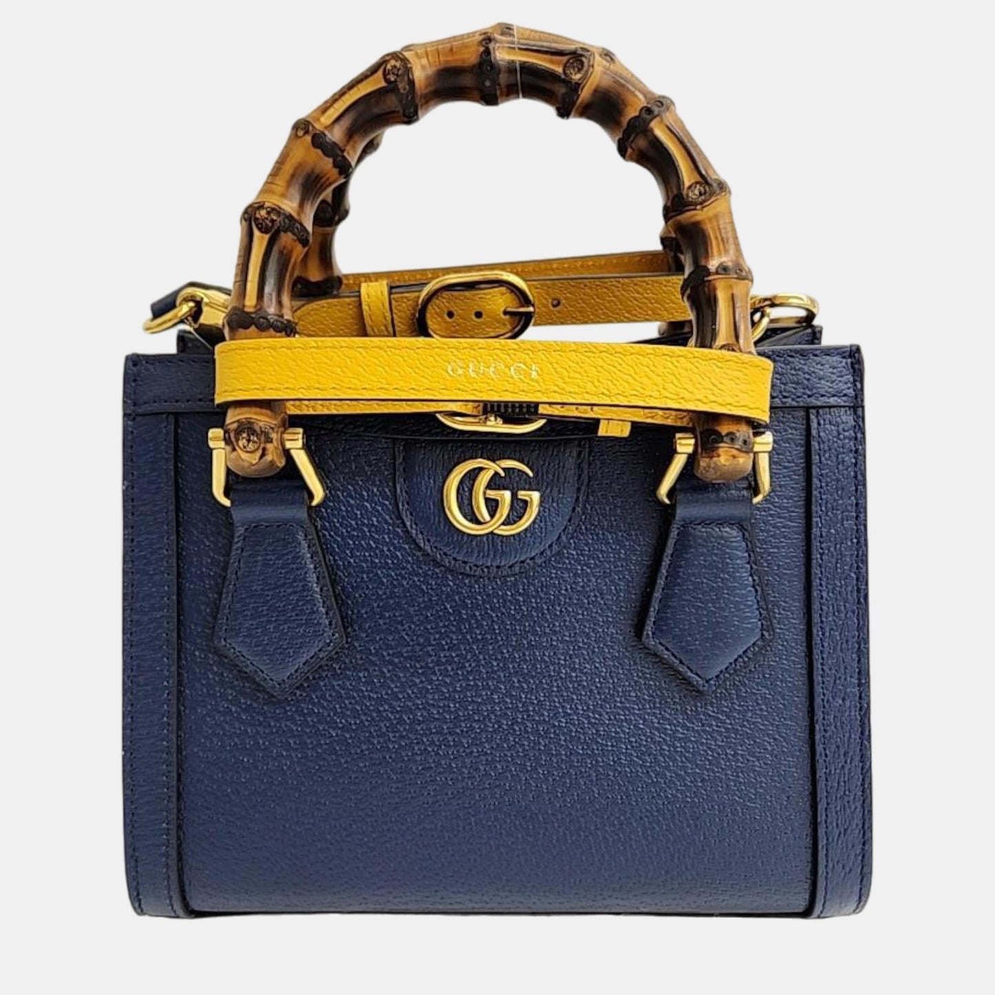 Luxury Gucci Trending 2025 Blue Leather Mini Diana Tote Bag