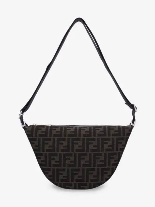 Luxury Fendi Melon FF Jacquard Small Shoulder Bag Brown