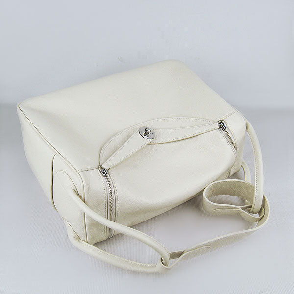 Luxury Hermes Lindy 34cm handbag 6208 beige Silver