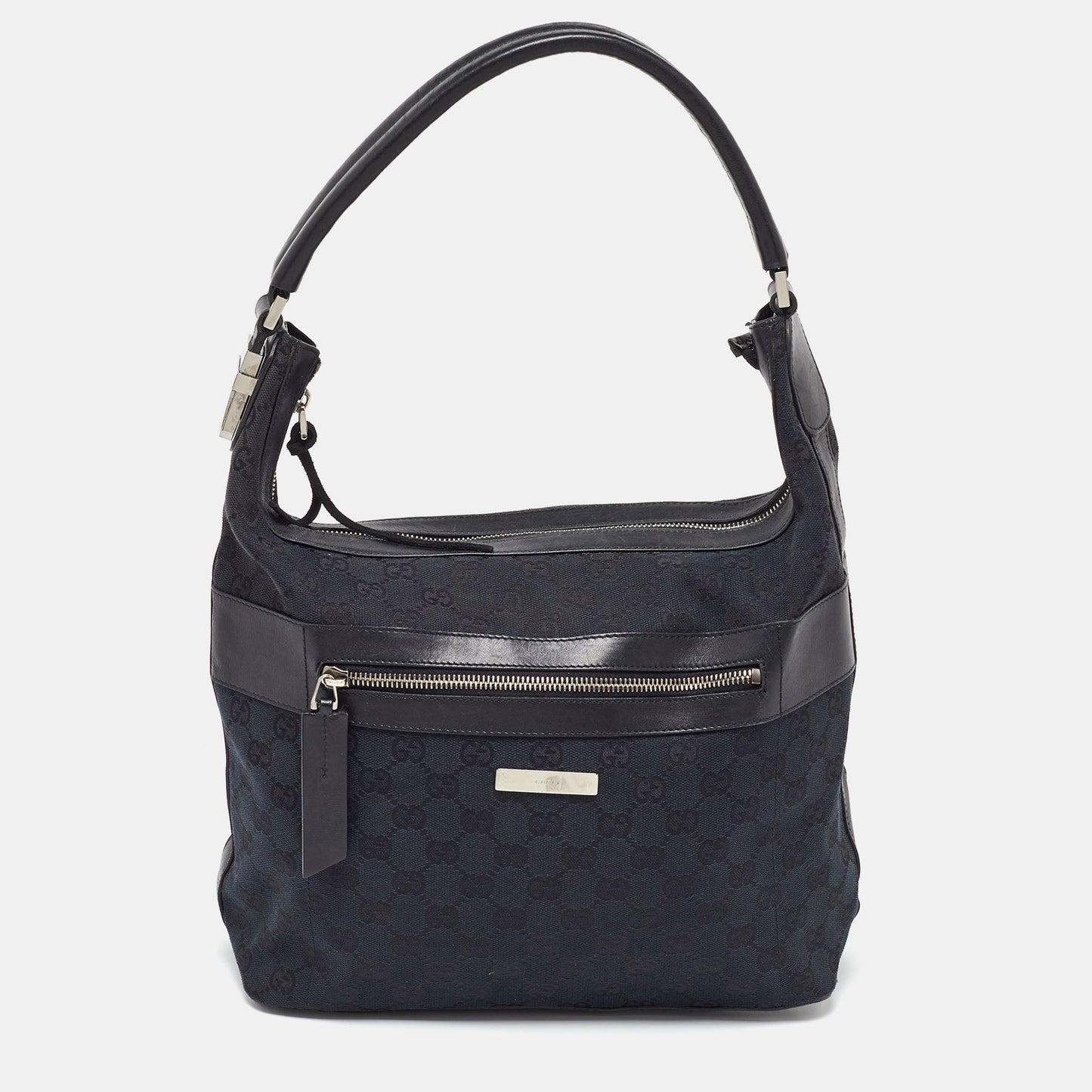 Luxury Gucci Trending 2025 Black GG Canvas and Leather Hobo