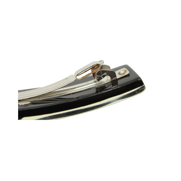 Luxury Chanel Black Hair Barrette With Pearl Cc Logo
