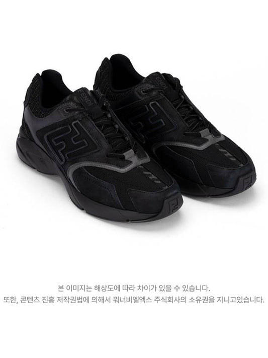 Luxury Fendi Faster Low Top Sneakers Black