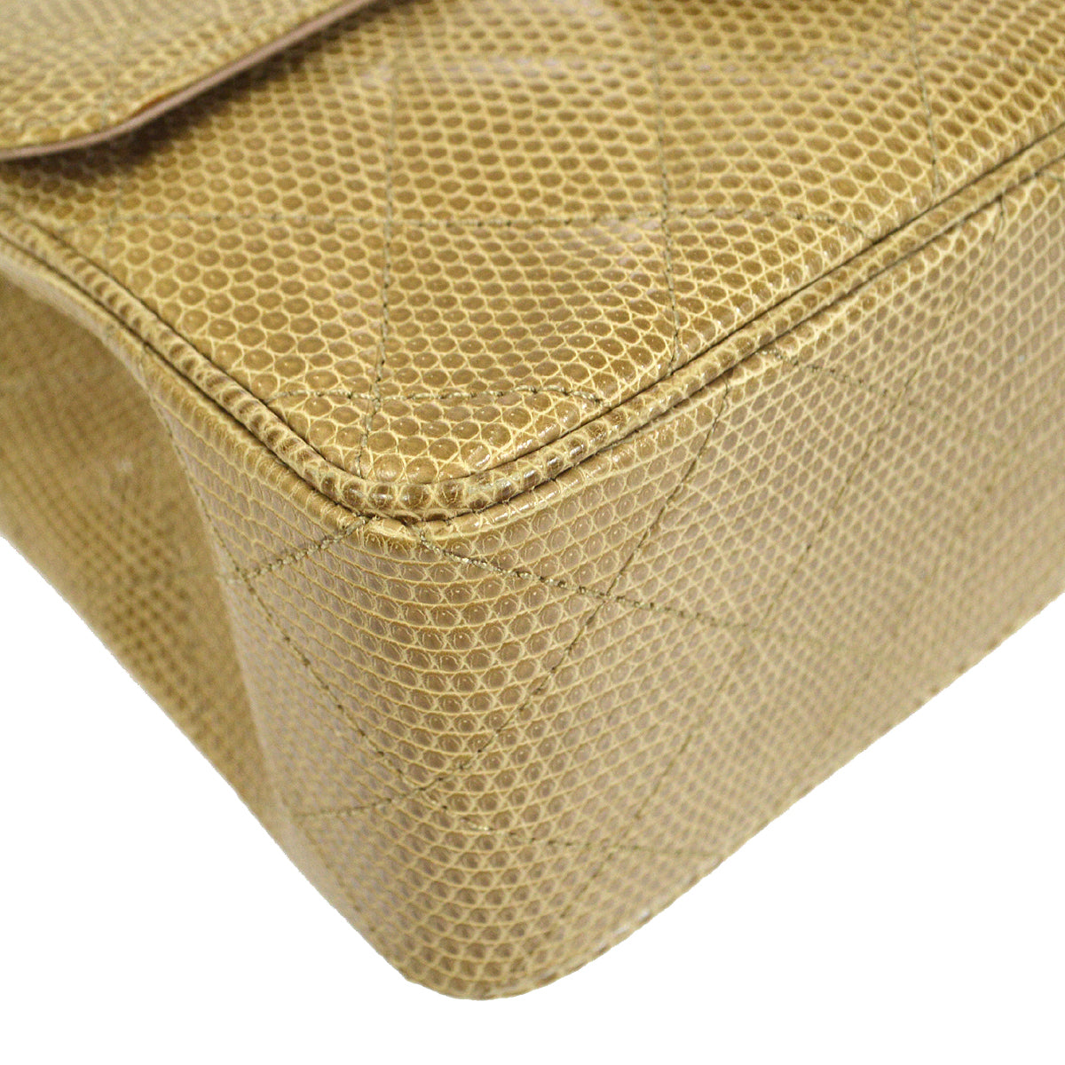 Luxury Chanel * 1991-1994 Classic Square Flap Mini Beige Lizard