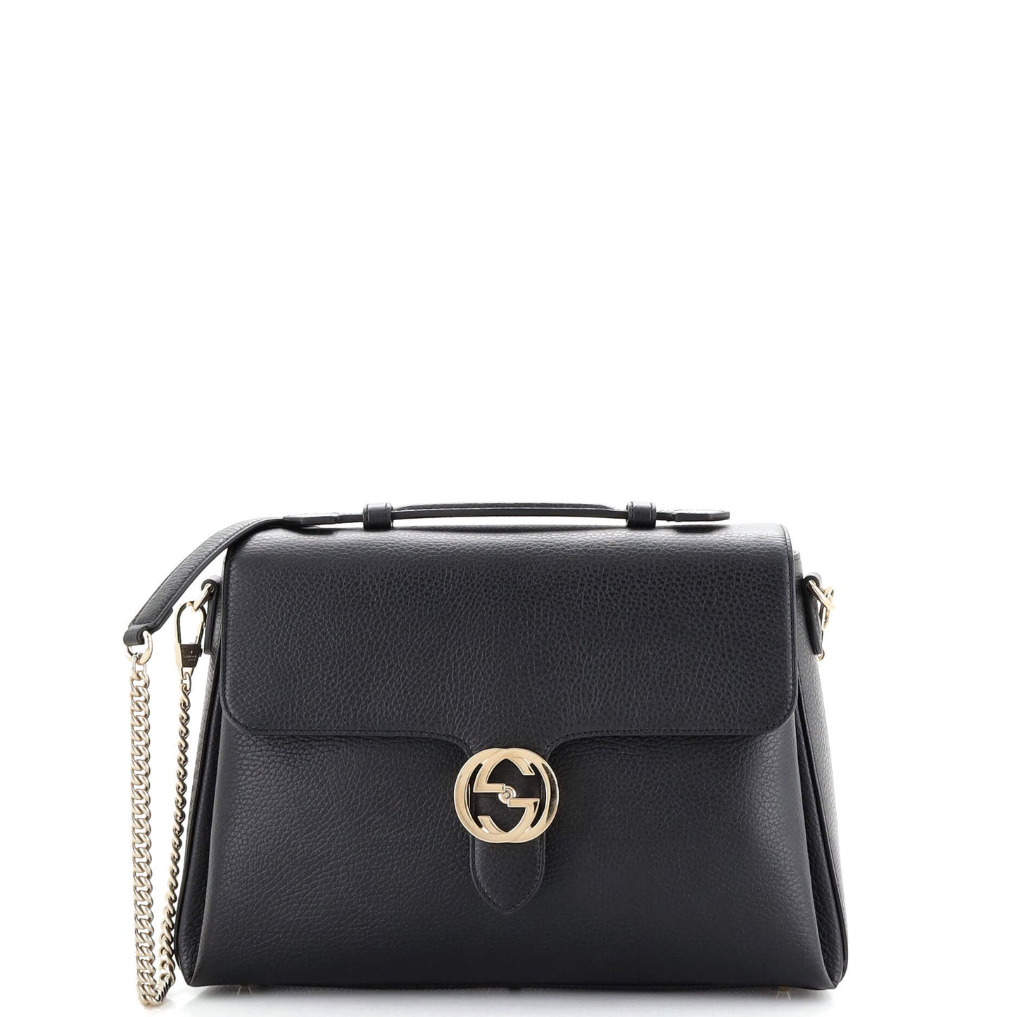 Luxury Gucci Trending 2025 Interlocking Top Handle Bag Leather Medium