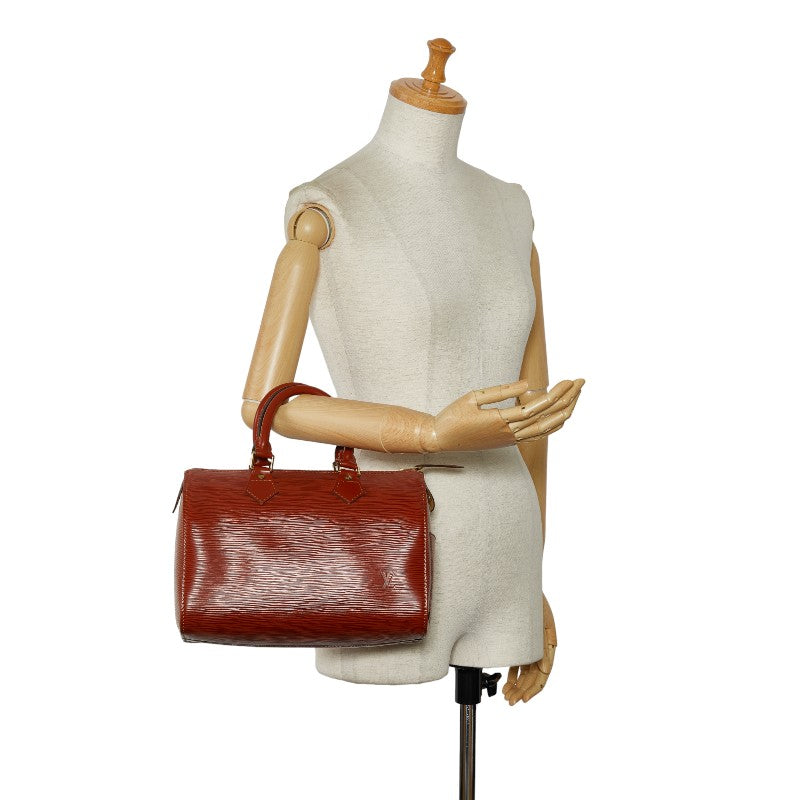 Louis Vuitton Epi Speedy 25 Handbag Mini Boston Bag M43013 Kenyan Brown Leather Louis Vuitton