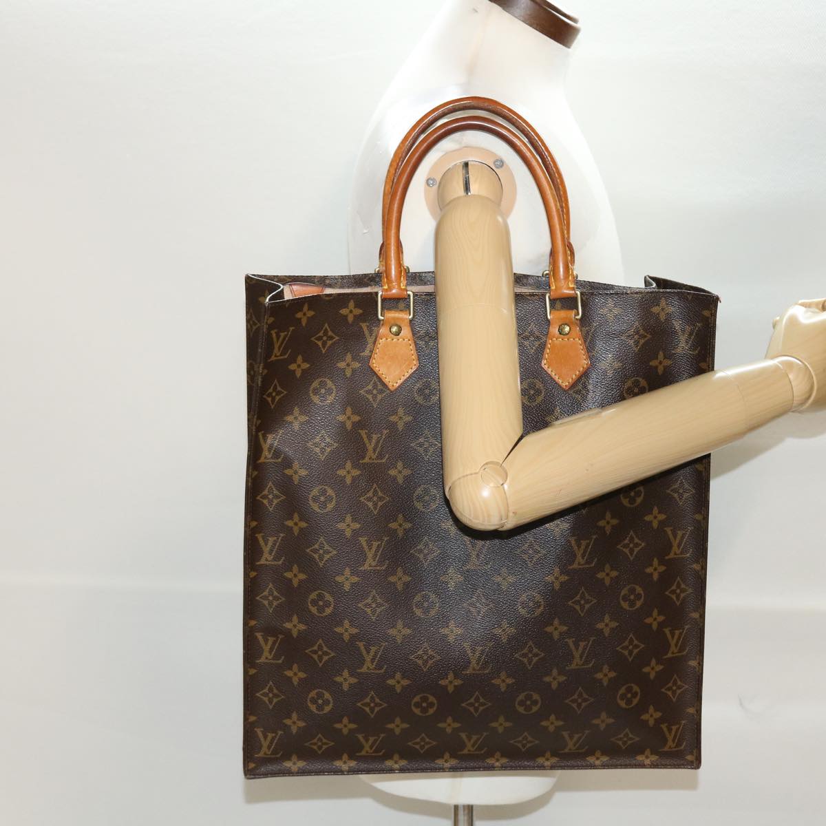 LOUIS VUITTON Monogram Sac Plat Hand Bag M51140 LV fm2448