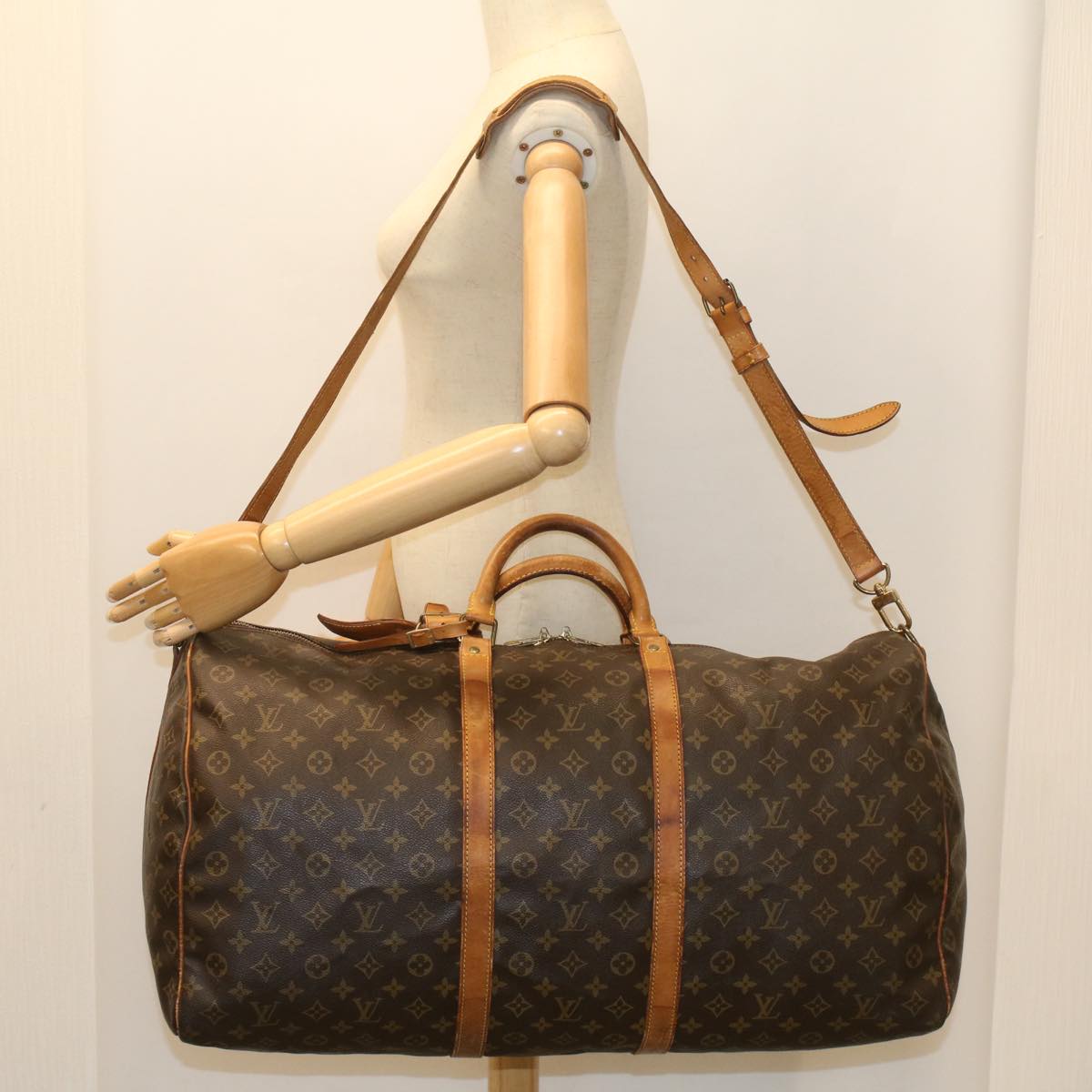LOUIS VUITTON Monogram Keepall Bandouliere 60 Boston Bag M41412 LV fm2831