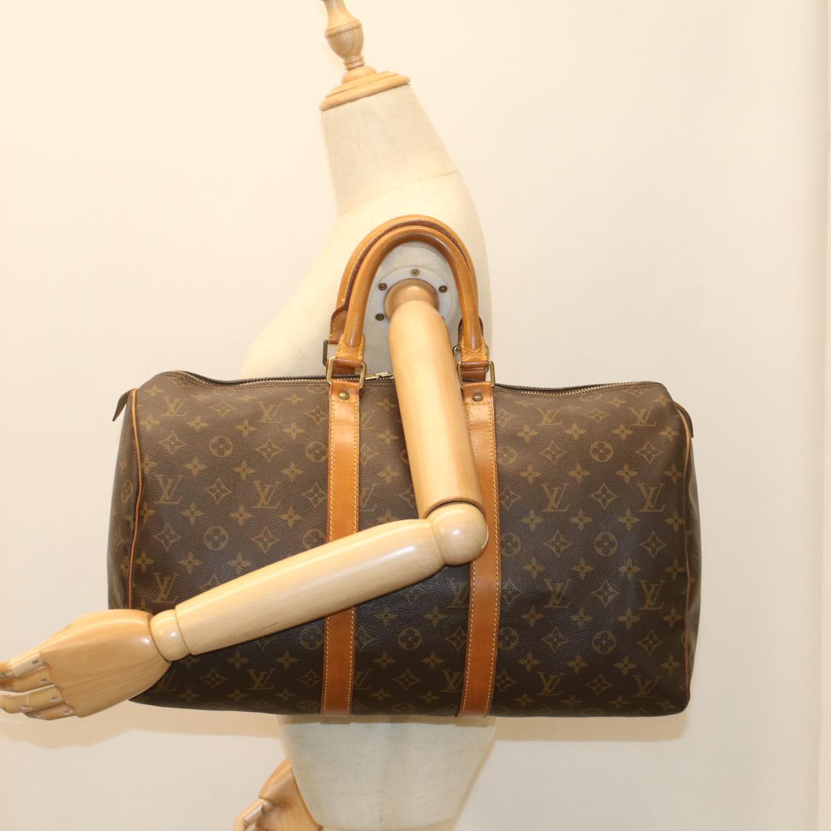 LOUIS VUITTON Monogram Keepall 45 Boston Bag M41428 LV fm2832