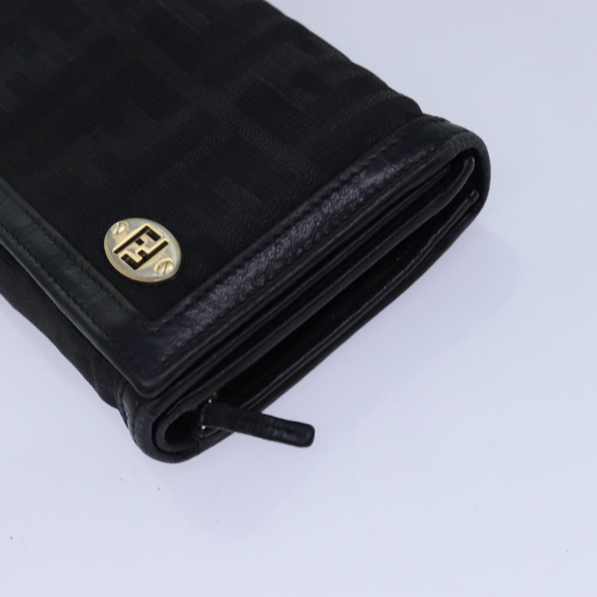 Luxury Fendi Zucca Canvas Wallet Leather 6Set Black Brownfm3475