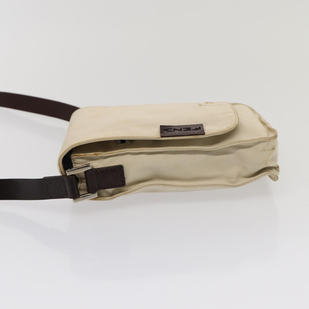 Luxury Fendi Canvas Shoulder Bag Beigefm3657