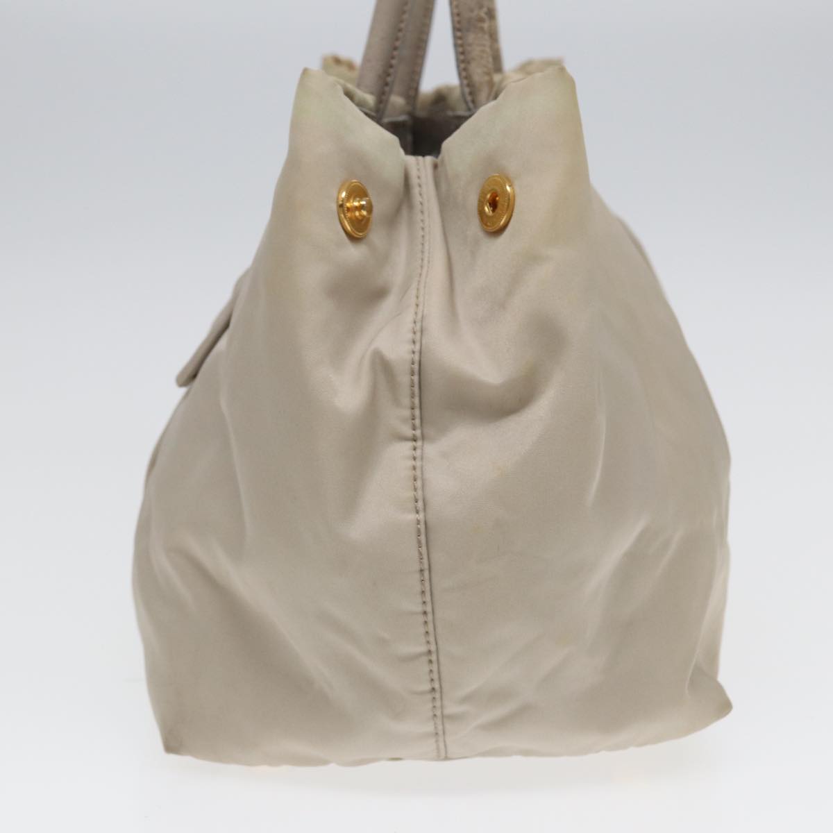 Luxury Prada Hand Bag Nylon Beige Gold fm3691