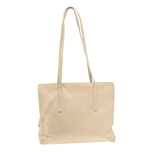 Luxury Prada Shoulder Bag Leather Beige Silver fm3813