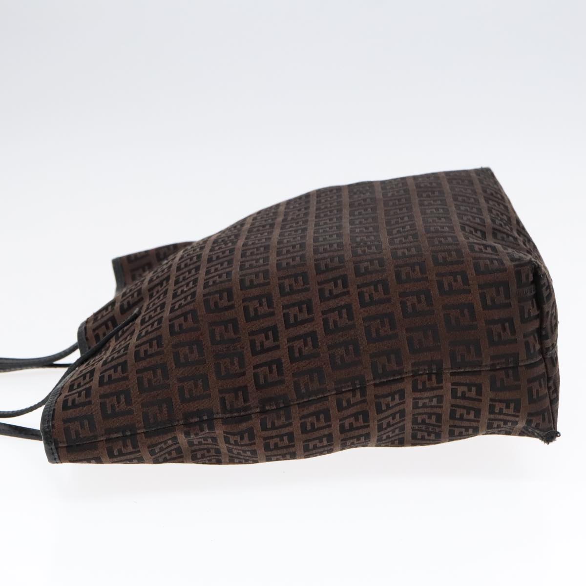 Luxury Fendi Zucchino Canvas Tote Bag Brown Black Silverfm3814
