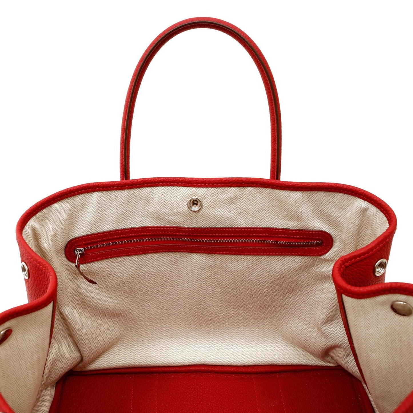 Luxury Hermes Red Garden Party Negonda Leather Bag