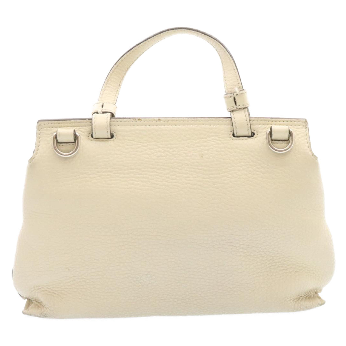 Luxury Gucci Bamboo Turn Lock 2Way Hand Bag White Auth am1235g