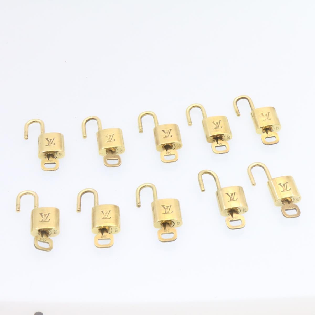 LOUIS VUITTON Padlock 10set Padlock Gold Tone LV am1291g