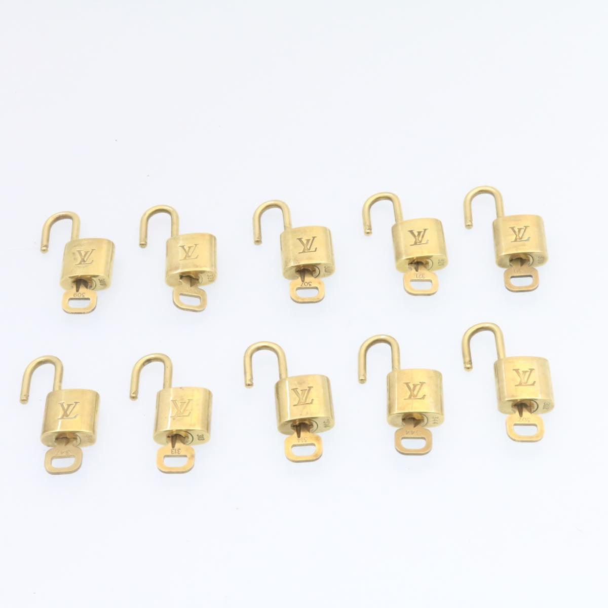 LOUIS VUITTON Padlock 10set Padlock Gold Tone LV am1296g