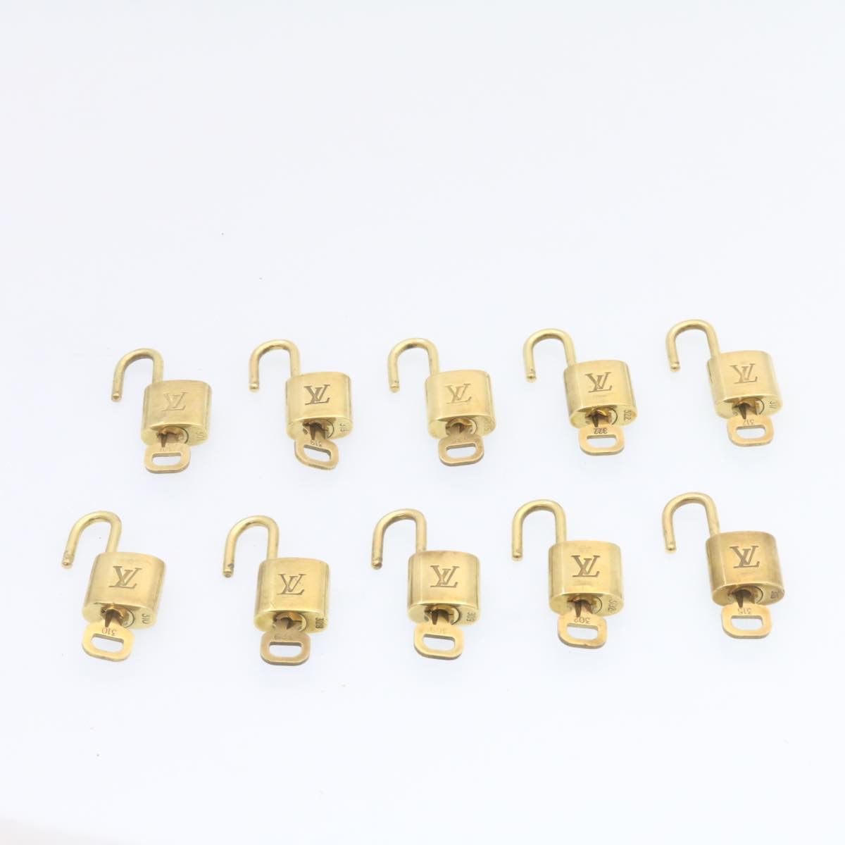 LOUIS VUITTON Padlock 10set Padlock Gold Tone LV am1297g