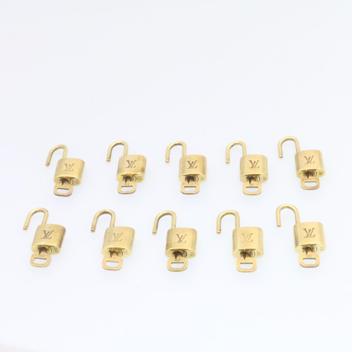 LOUIS VUITTON Padlock 10set Padlock Gold Tone LV am1302g