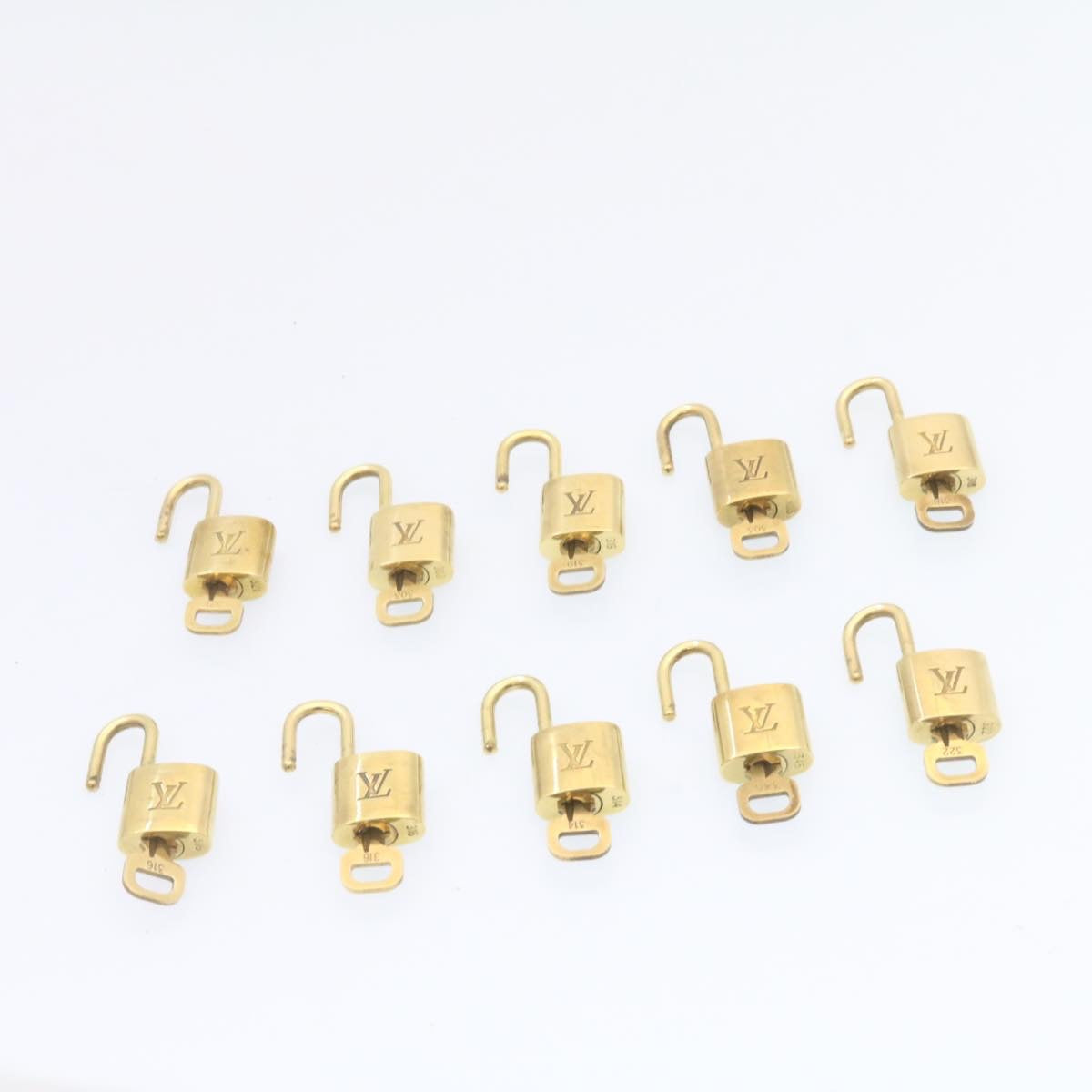 LOUIS VUITTON Padlock 10set Padlock Gold Tone LV am1308g