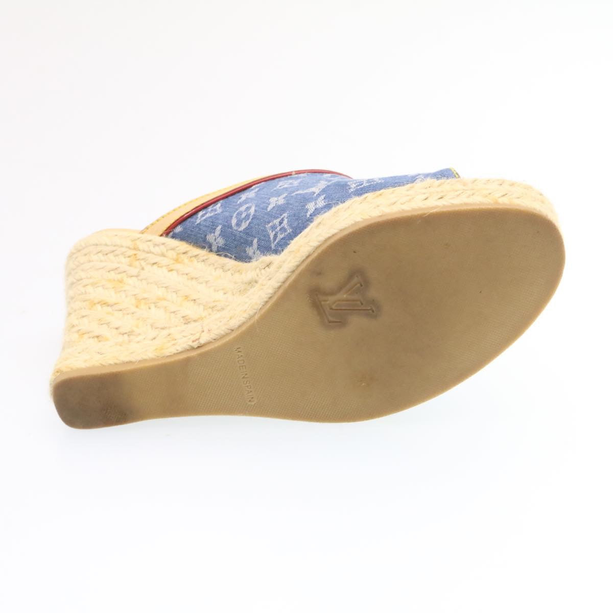 LOUIS VUITTON Monogram Denim Sandals Blue LV am1740g