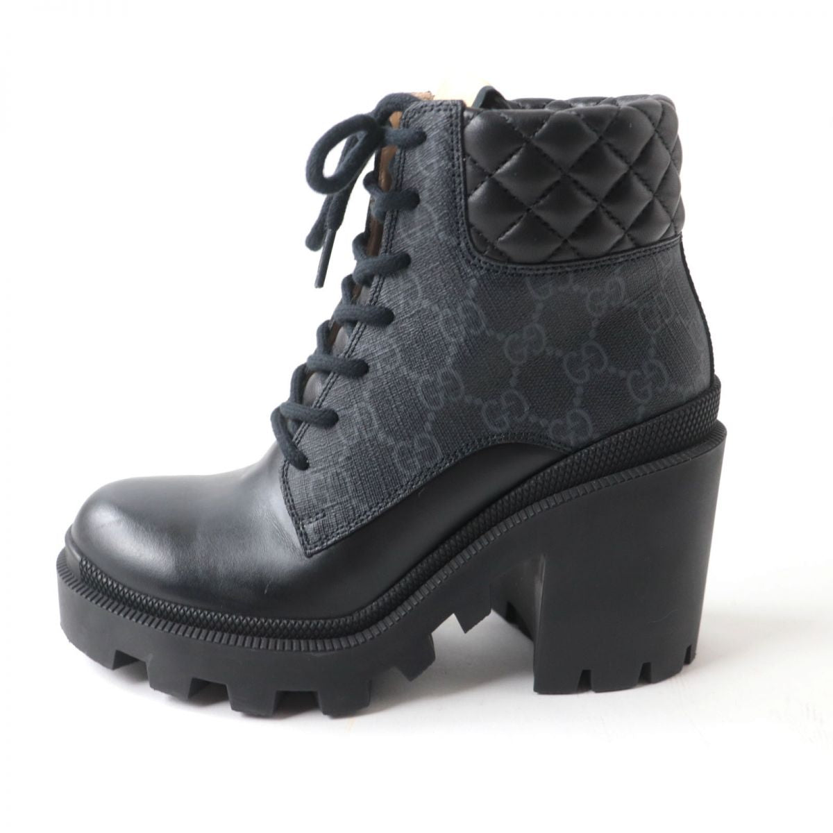 Luxury Gucci Trending 2025 GG Supreme Canvas Leather Ankle Boots