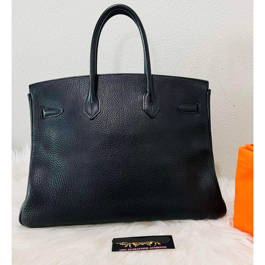 Luxury Hermes Birkin 35 Black Hand Bag