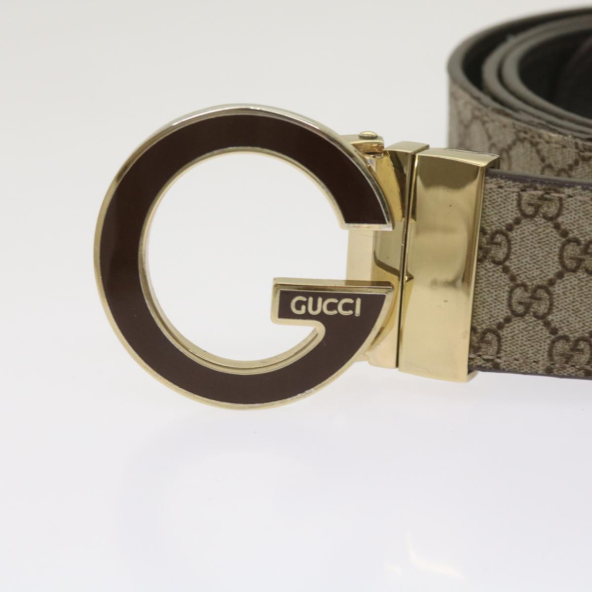 GUCCI GG Supreme Belt PVC 45.7"" Beige 121295 hk1104