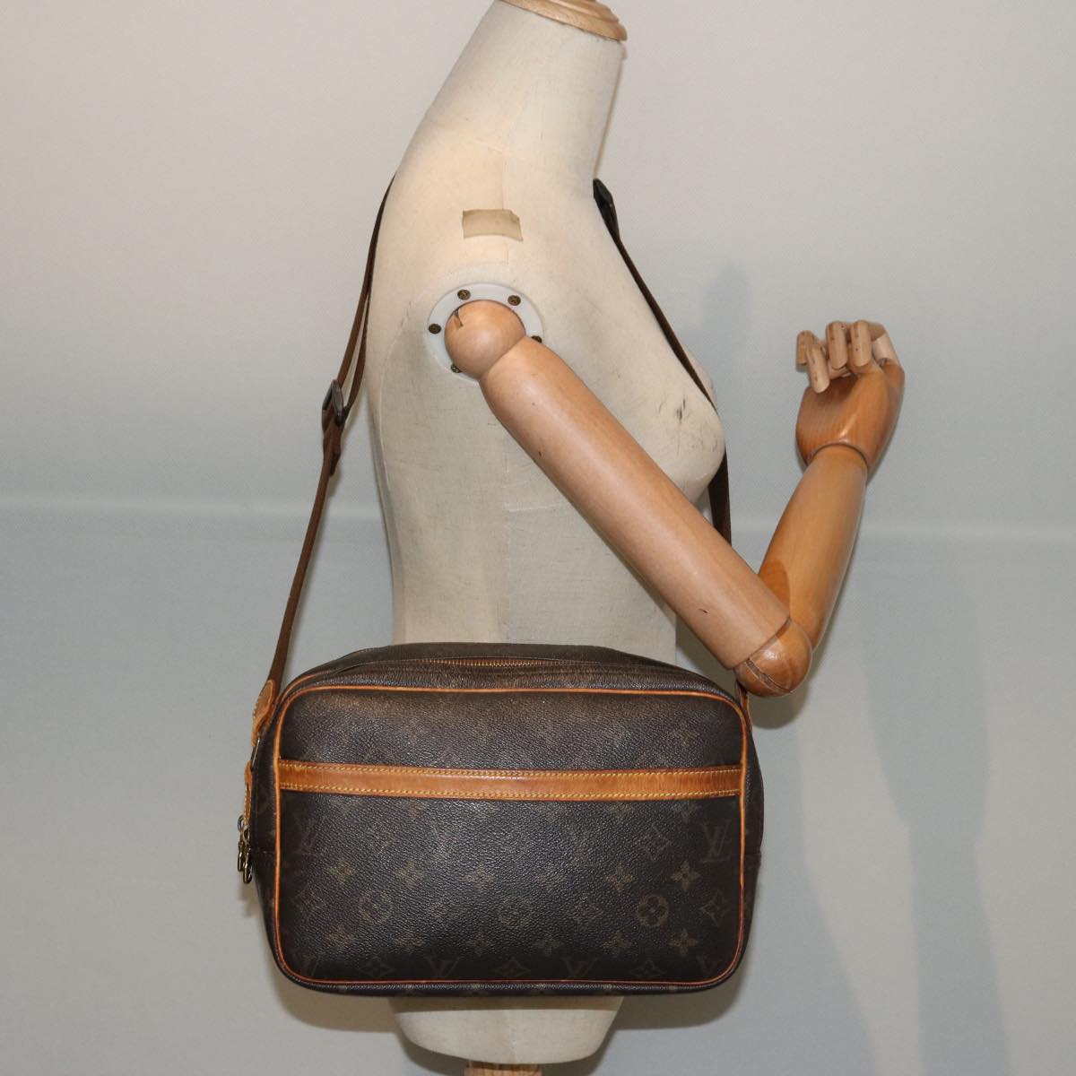 LOUIS VUITTON Monogram Reporter PM Shoulder Bag M45254 LV hk1349