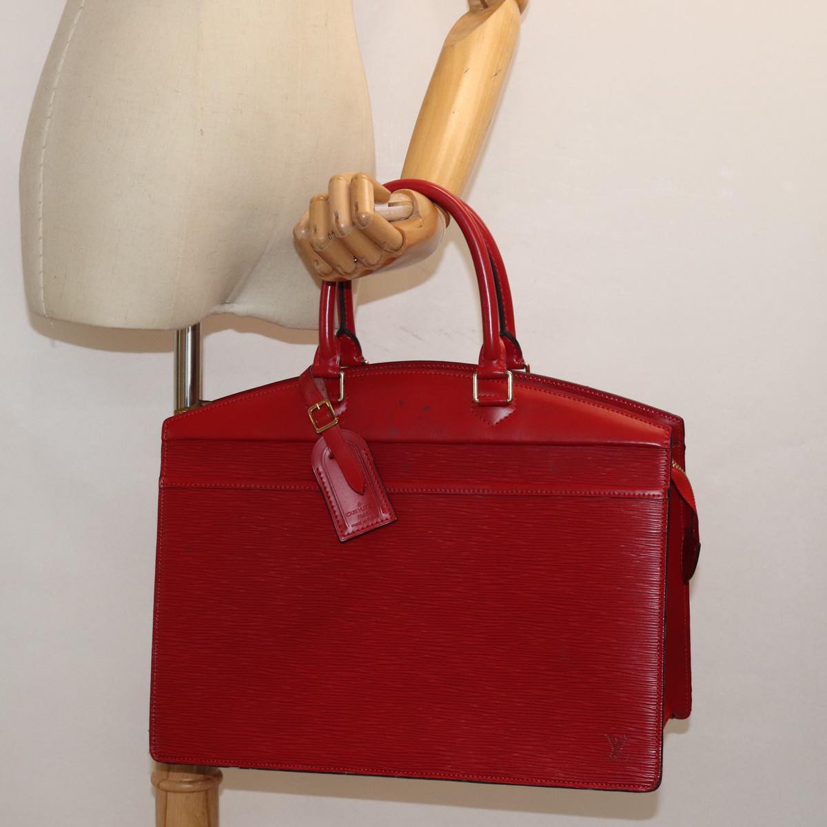 LOUIS VUITTON Epi Riviera Hand Bag Red M48187 LV hk1370