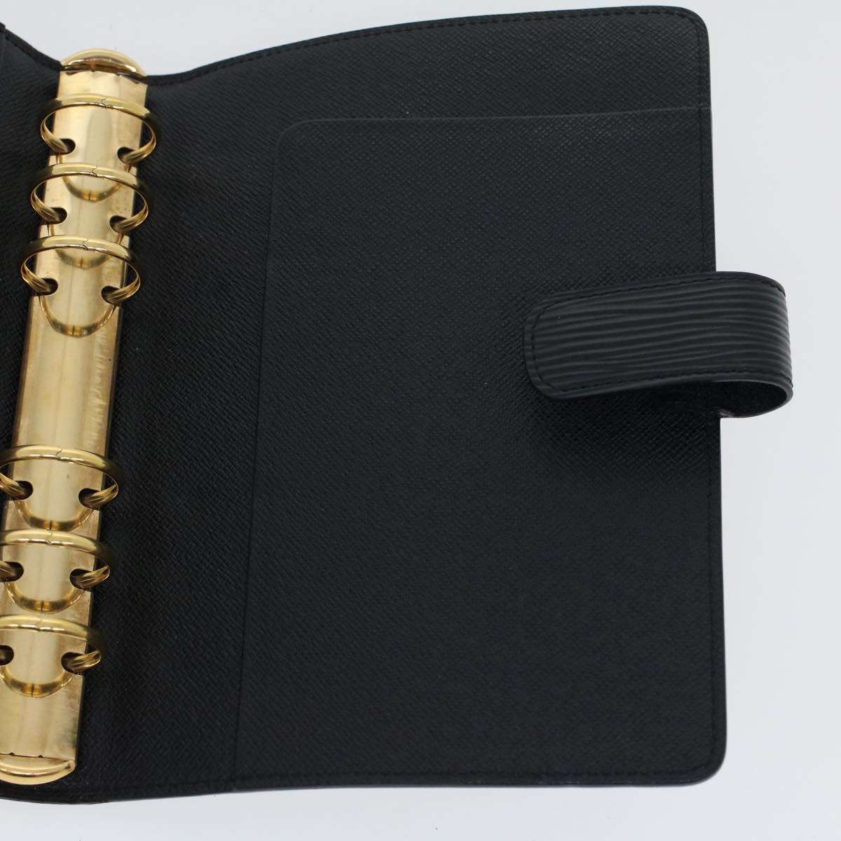 LOUIS VUITTON Epi Agenda MM Day Planner Cover Black R20042 LV hk713